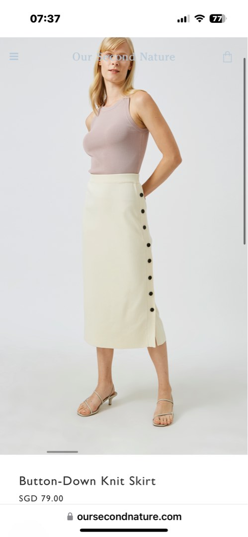 Knit button down skirt shop