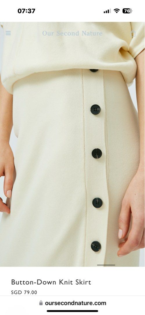 OSN button down knit skirt