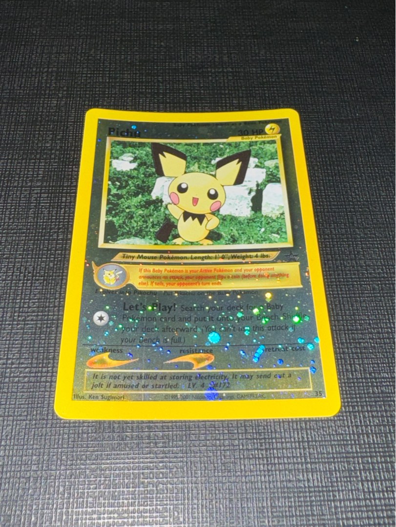 2001 Black Star Promo Pichu 35 – Pokémon League Card, Reverse Foil, Near Mint