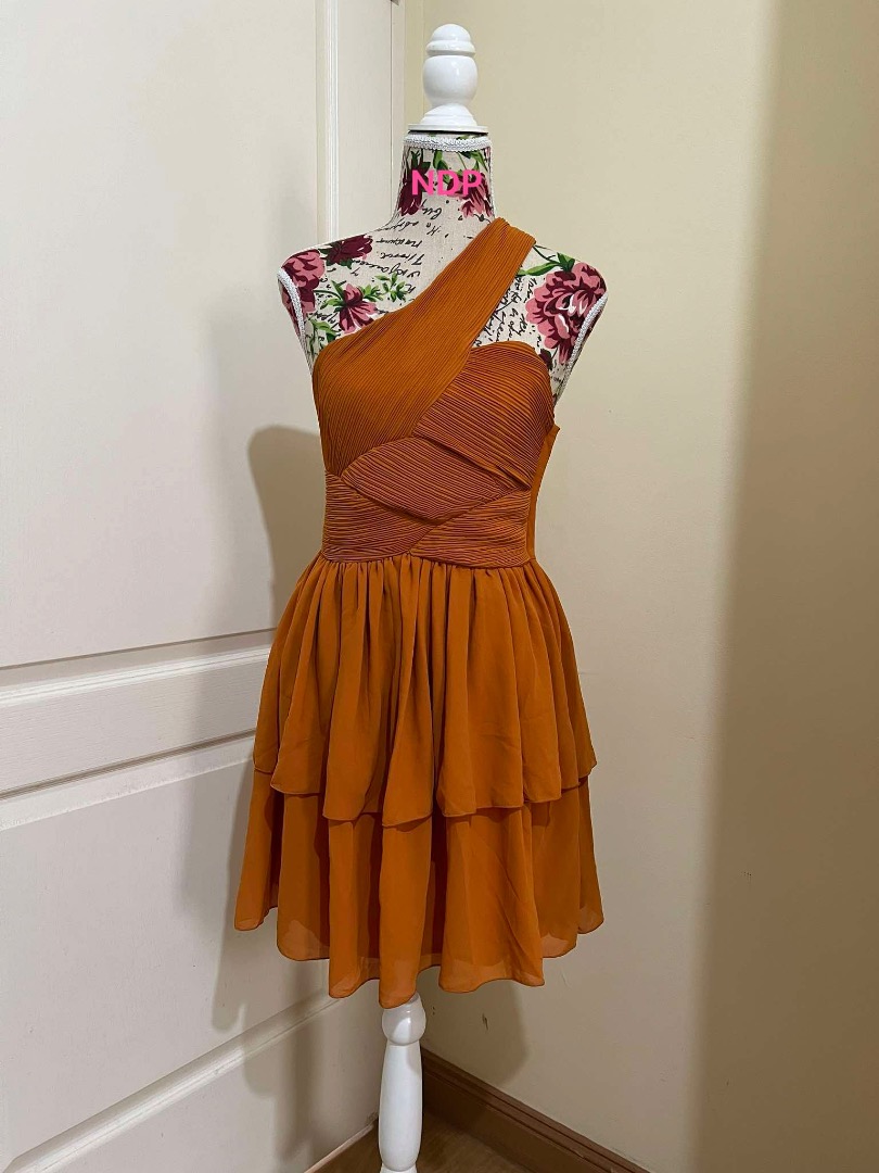 PRE LOVED H M Cocktail Dress Color Mustard Size XS Women s Fashion Dresses Sets Dresses on Carousell