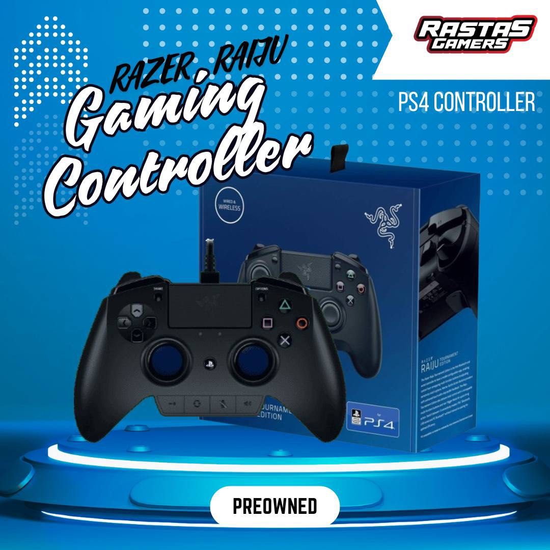 Preowned Controller Razer Raiju for Ps4 Black, Video Gaming, Gaming ...