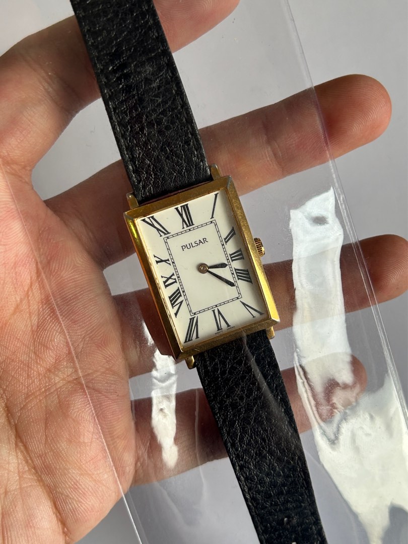 RARE Pulsar by Seiko Tank Americaine White Roman Numeral Dial Tank Watch Men s Fashion Watches Accessories Watches on Carousell