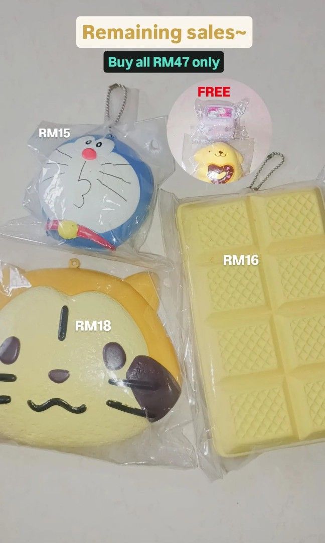 Rare squishy, doraemon squishy, rascal squishy, waffle squishy, Hobbies ...