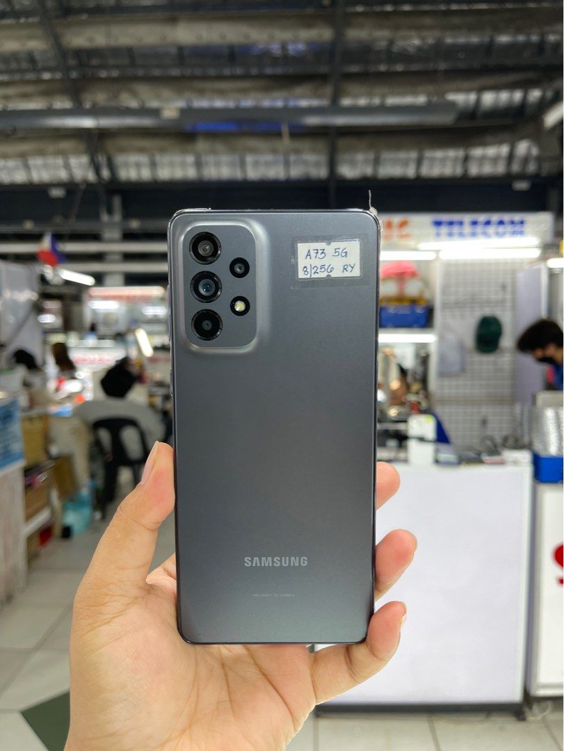 SAMSUNG A73 5G (Category: Samsung) located in Manila. Submitted by farhanadau39938 (Listing ID 1321057092, Image 1). Description: SAMSUNG A73 5G •8/256GB •NTC APPROVED •LEGIT •ORIGINAL •NO REPAIR HISTORY •MAY PLASTIC PO SA GILID •GOOD AS NEW •99SMOOTH •NOT REFURBISHED •UNLIRESET INCLUSION CASE TEMPERED CHARGER Follow us on tiktok: www.tiktok.com/@amrongadgethub We deliver right at your doorsteps! •Store Pick-UP •Cash on Delivery door to door •COP
