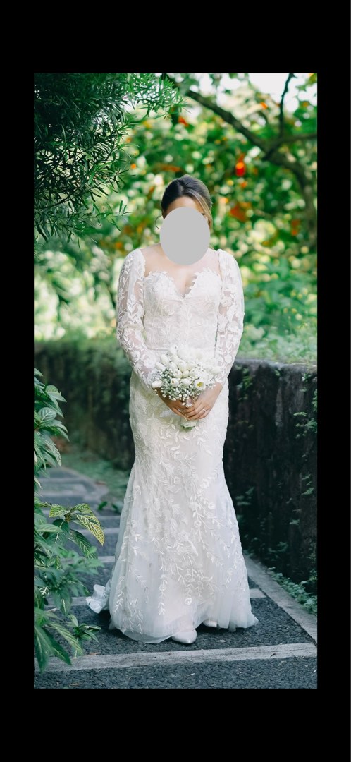 Serpentine Lace Wedding Gown, Women's Fashion, Dresses & Sets, Evening ...