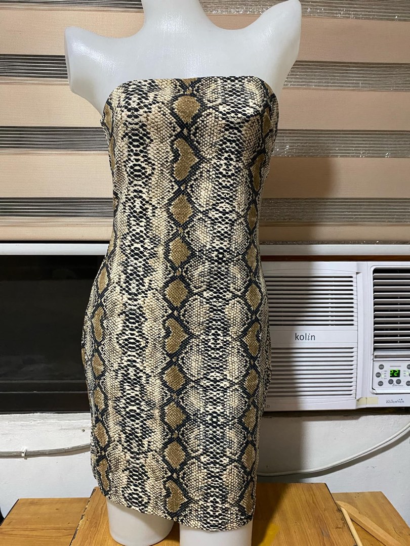 Strapless snakeskin dress sales