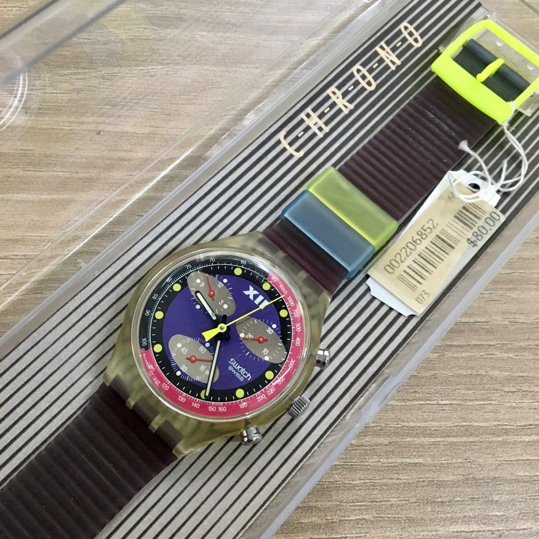 Swatch Chrono “Blue Chip” SCK101, Fesyen Pria, Jam Tangan di