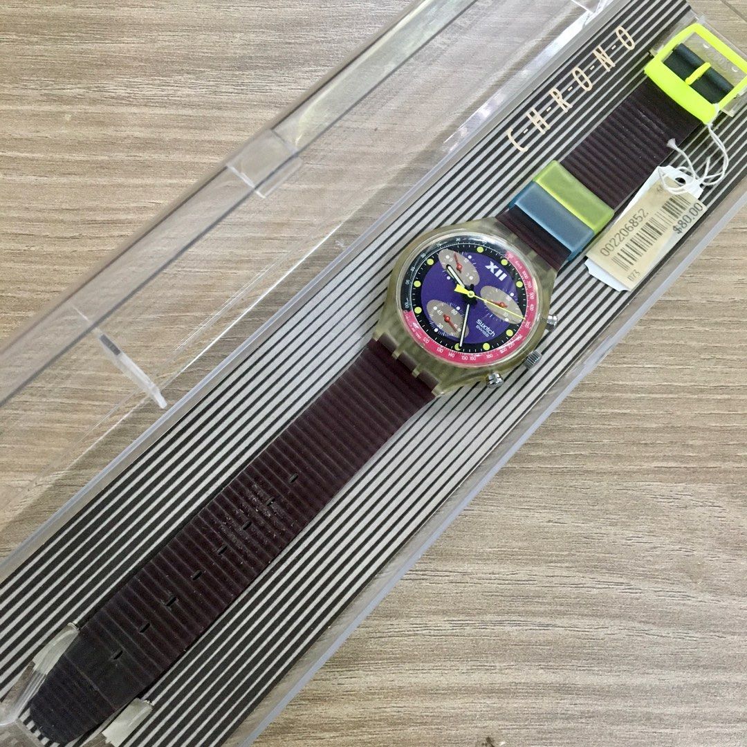 Swatch Chrono “Blue Chip” SCK101, Fesyen Pria, Jam Tangan di
