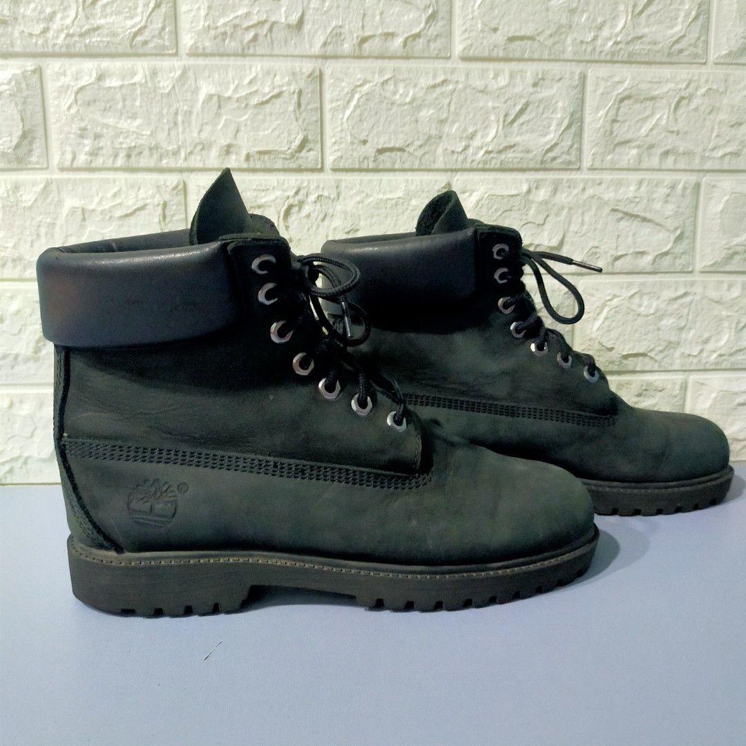 Timberland Nubuck 6in Triple Black 9M 9UK 28CM Men s Fashion Footwear Boots on Carousell