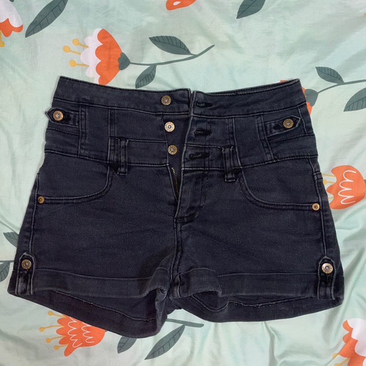 Topshop Black High Waisted Denim Shorts Women s Fashion Bottoms Shorts on Carousell