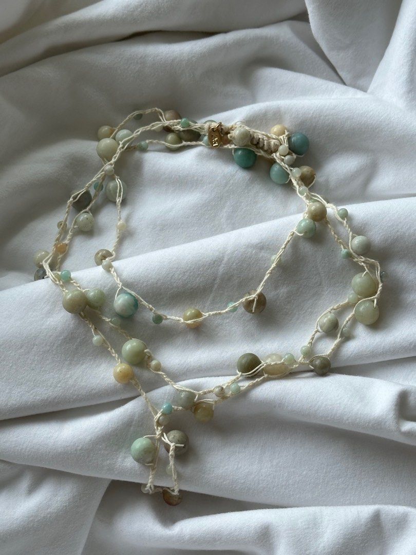 Zara blue beaded layered necklace, Women's Fashion, Jewelry