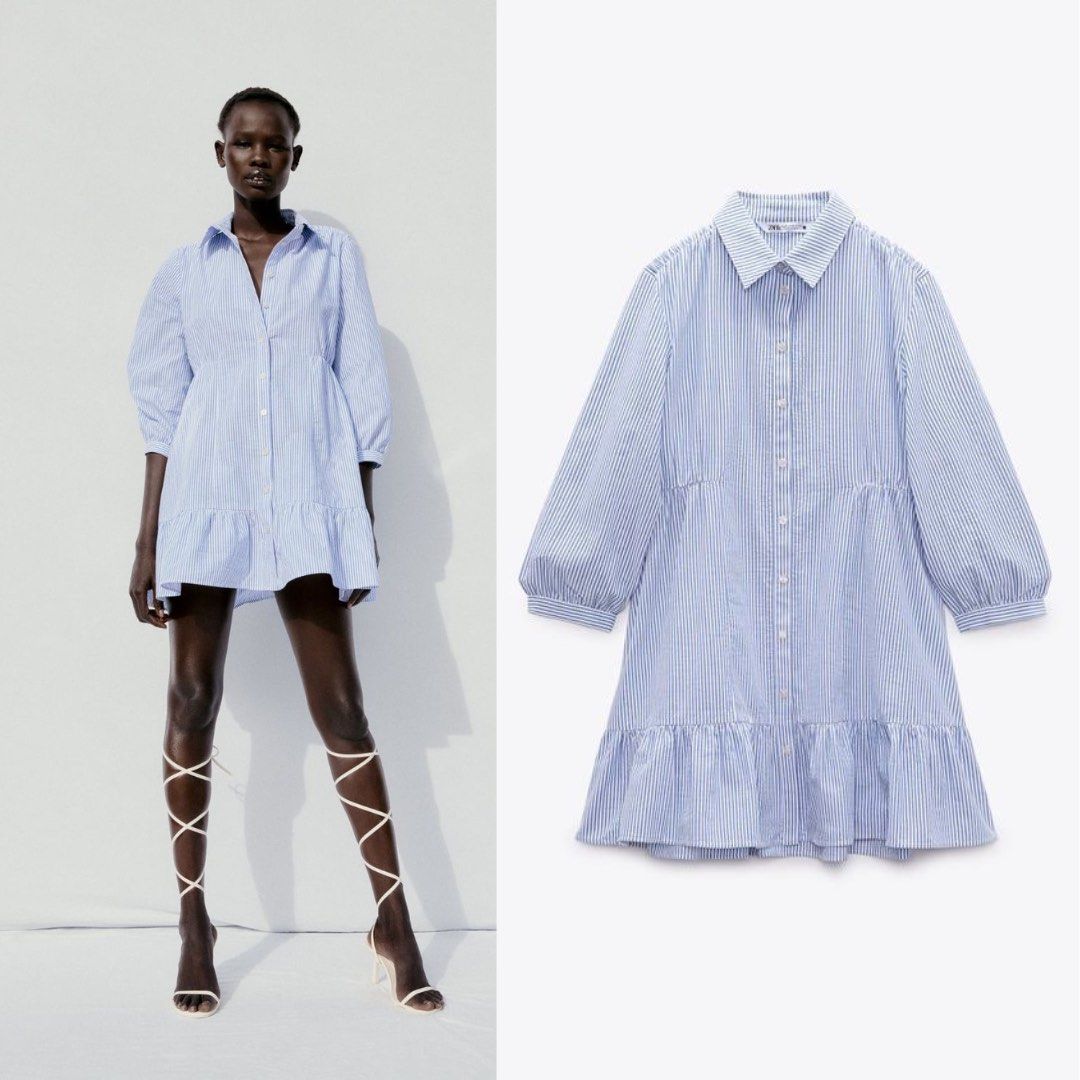 Striped shirt dress zara outlet