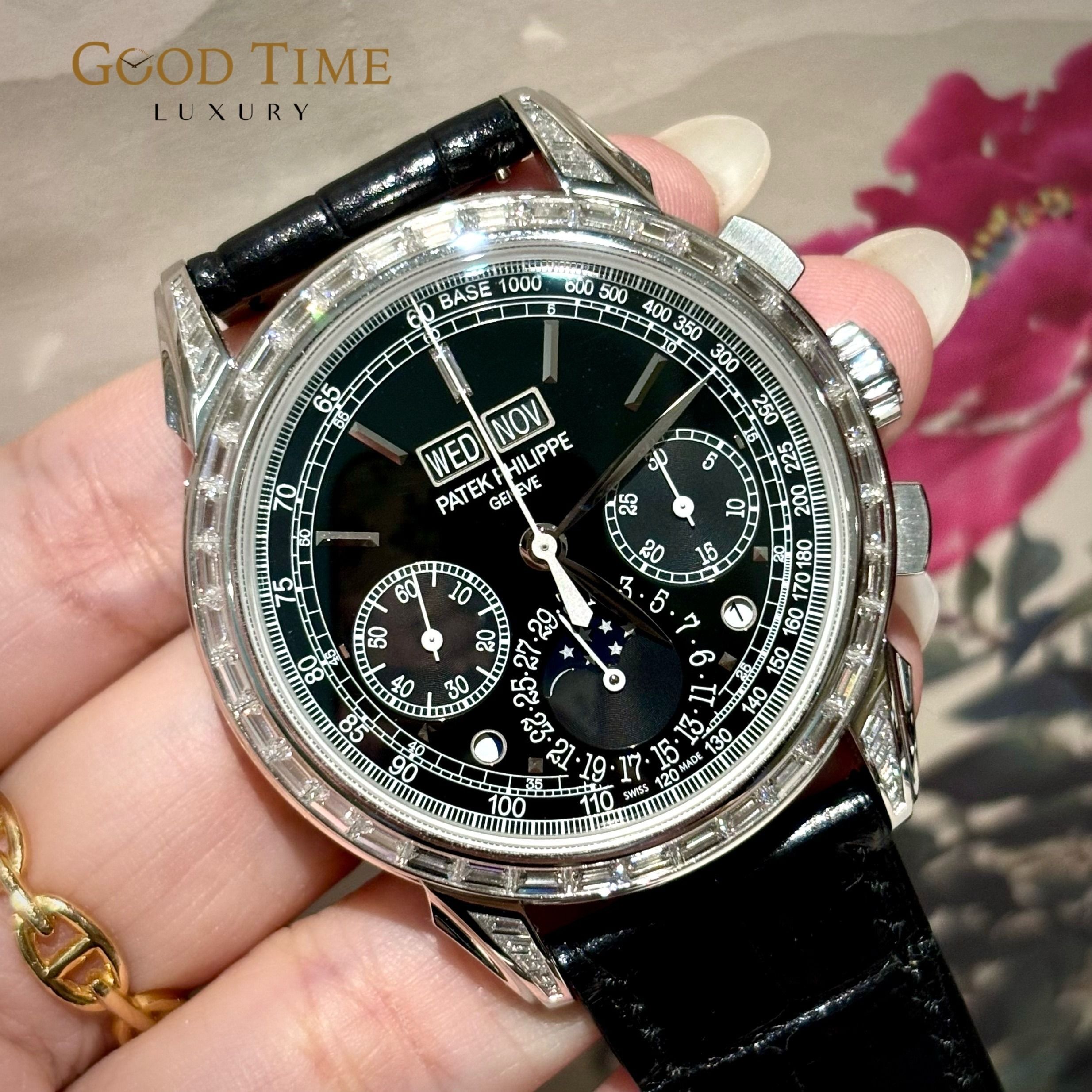 2017 Patek Philippe 5271P Platinum Perpetual Calendar Chrono Diamond