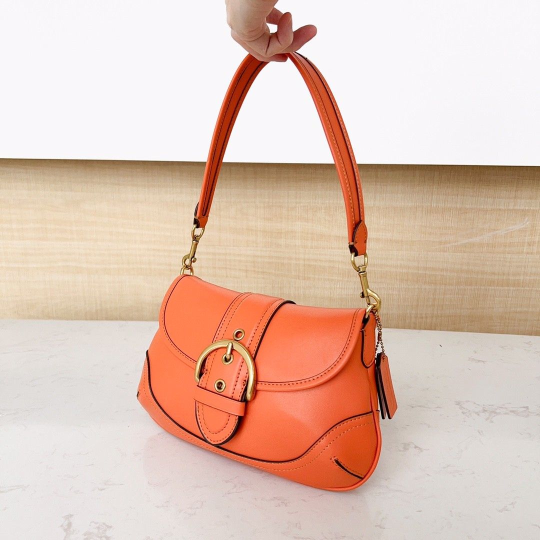 🆕️ Coach Soho Signature Shoulder Bag Orange, Luxury, Bags