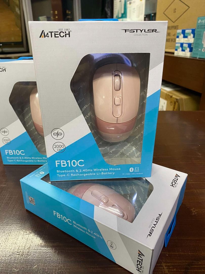 A4Tech FB10C Bluetooth & Wireless Rechargeable Mouse Baby Pink/Stone ...