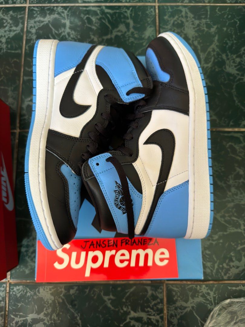 AIR JORDAN 1 HIGH UNC TOE (USED ONCE) (Category: Sneakers) located in San Fernando. Submitted by jansen.goods (Listing ID 1321155200, Image 2). Description: SNKRS PH RELEASE 💯 LEGIT / AUTHENTIC / ORIGINAL SIZE 9M USED ONCE ONLY NO ISSUES / MINIMAL CREASE ONLY COMPLETE W/ BLUE LACES 💸 5,999 PHP ONLY FREE SHIPPING CAN SHIP NATIONWIDE VIA JRS / LBC .