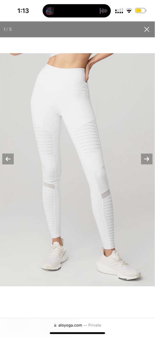 Alo yoga white moto leggings best sale