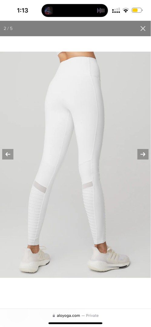 Alo High Waist Moto Legging in white Women s Fashion Activewear on Carousell