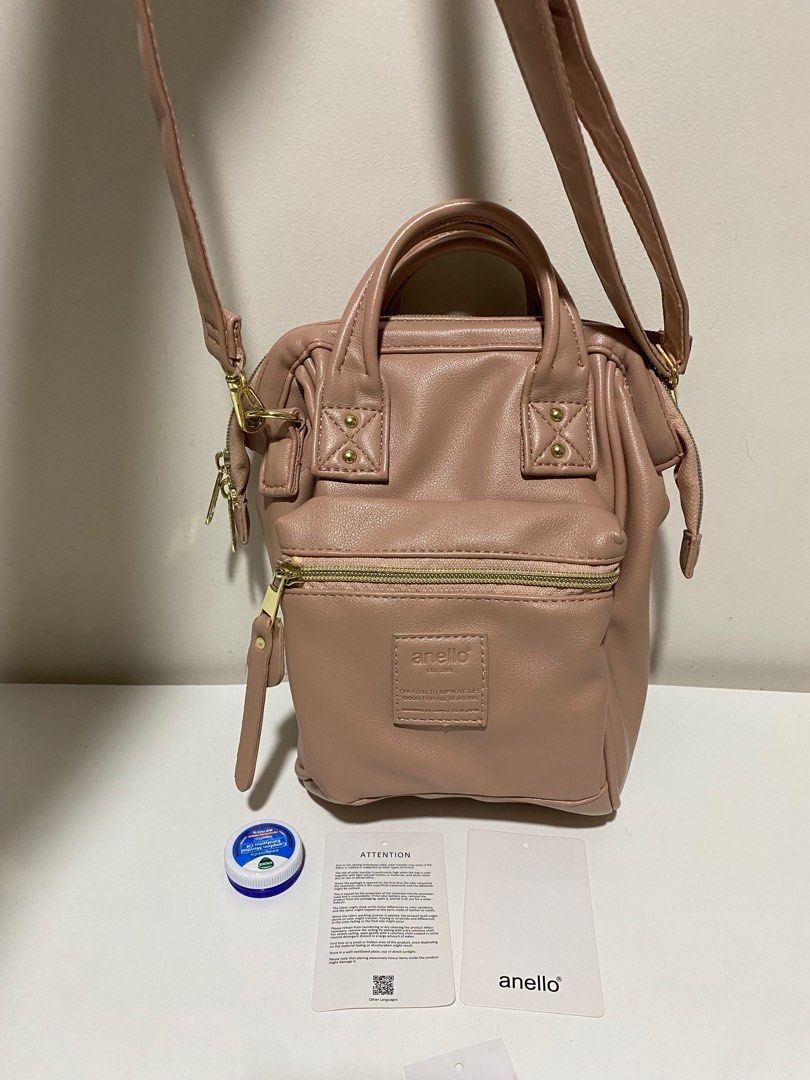 anello / RETRO 2Way Micro Shoulder Bag (Category: Cross-body Bags) located in Las Pinas. Submitted by beacodog (Listing ID 1321274276, Image 2). Description: Color: Pink Guranteed original. Very minor scuffings. Comes with tags. Bought from Japan. Good as new 🙂 https://attokyo.com.ph/products/anello-retro-2way-micro-shoulder-bag-ahb3774?variant=39523803562027.
