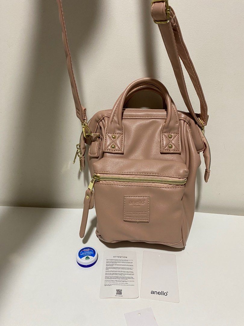 anello / RETRO 2Way Micro Shoulder Bag (Category: Cross-body Bags) located in Las Pinas. Submitted by beacodog (Listing ID 1321274276, Image 3). Description: Color: Pink Guranteed original. Very minor scuffings. Comes with tags. Bought from Japan. Good as new 🙂 https://attokyo.com.ph/products/anello-retro-2way-micro-shoulder-bag-ahb3774?variant=39523803562027.