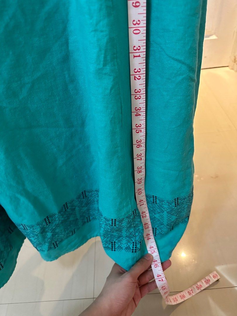Blue Green Cotton Dress (Category: Dresses) located in Quezon City. Submitted by saintivans (Listing ID 1321258330, Image 3). Description: L: 46 W: 19 Location: Davao City.