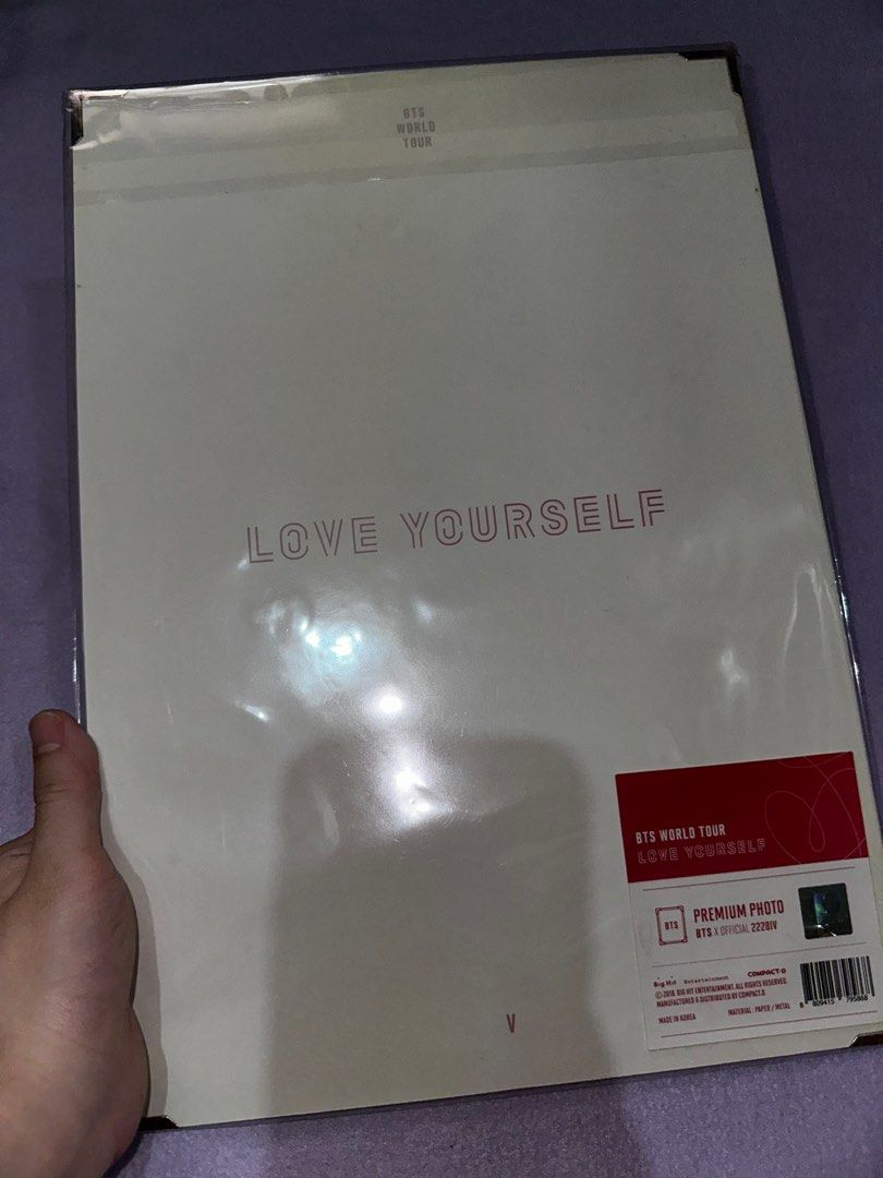 BTS Love Yourself V premium photo (Category: K-Wave Merchandise) located in Davao. Submitted by taejalalsells (Listing ID 1321247148, Image 2). Description: Bought this from a reseller at an exaggerated price. I can not prove its authenticity but I still consider it as one. Buy at your own risk..