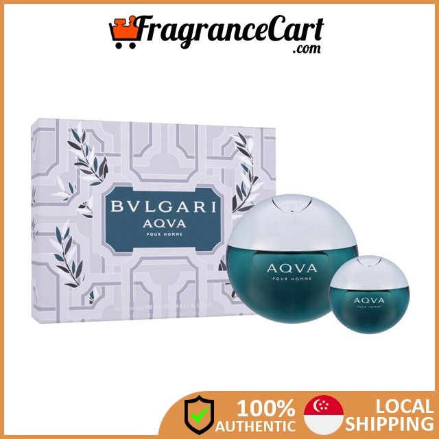 Bvlgari Aqva Pour Homme Pcs Gift Set for Men (100ml EDT 15ml