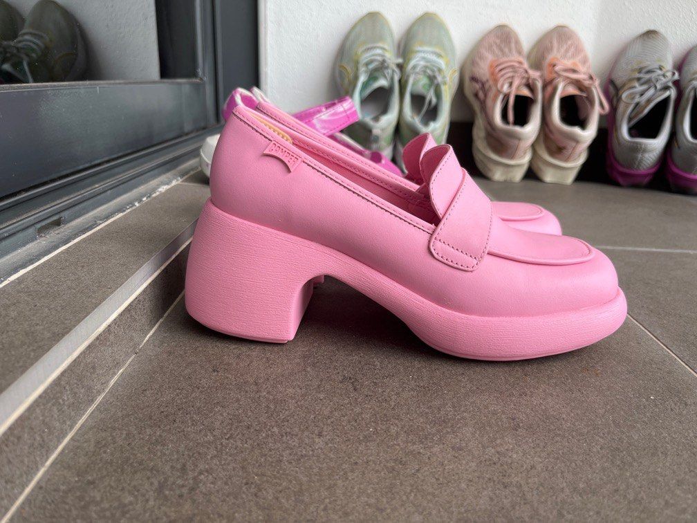 Camper Pink Thelma Loafer Platform Heels Shoes Women Women s Fashion Footwear Heels on Carousell