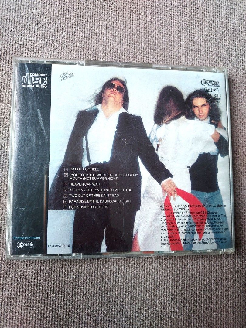 CD MEAT LOAF BAT OUT OF HELL, Hobbies & Toys, Music & Media, CDs