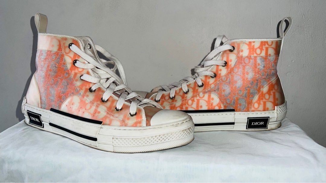 Christian Dior Oblique B23 High Top Sneakers, Fesyen Pria, Sepatu
