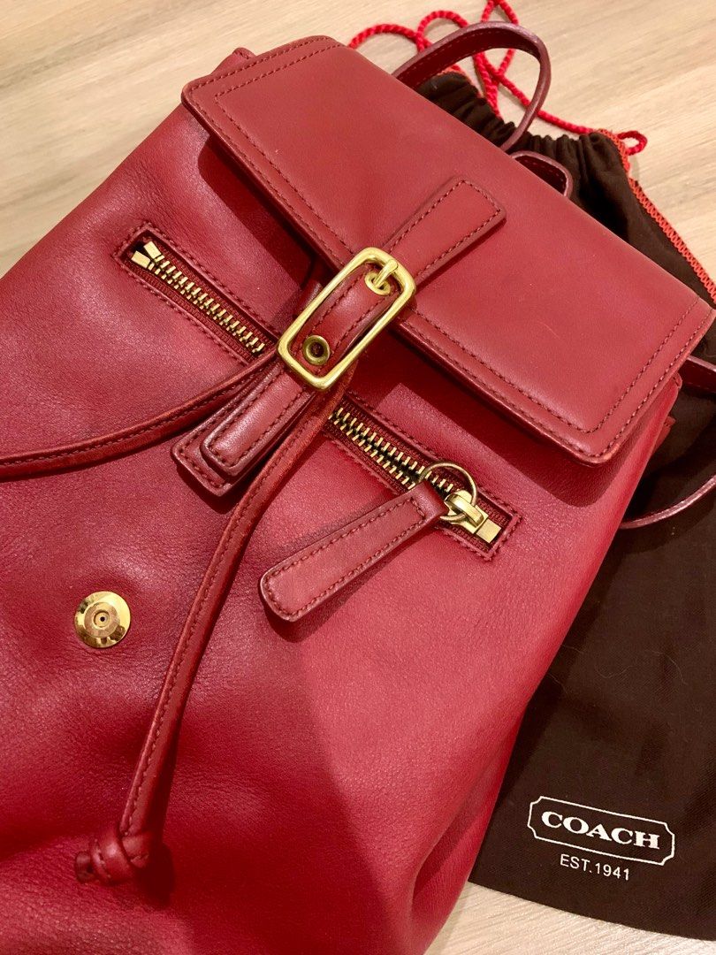COACH vintage backpack purse marsala red superb leather