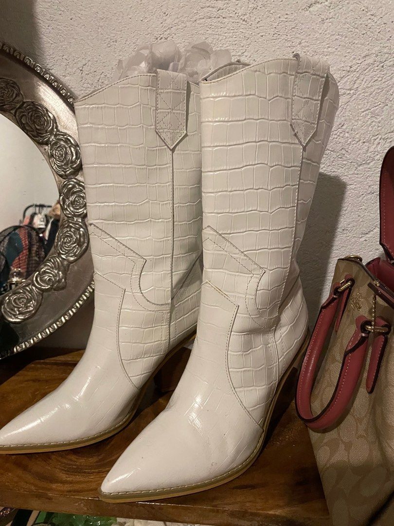 White fendi cowboy boots 2025