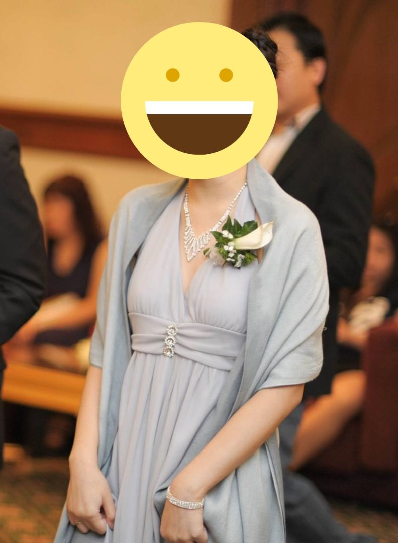 Gray Evening Gown Used Women s Fashion Dresses Sets Evening Dresses Gowns on Carousell