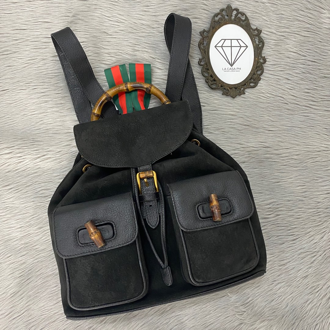 Gucci bamboo backpack discount