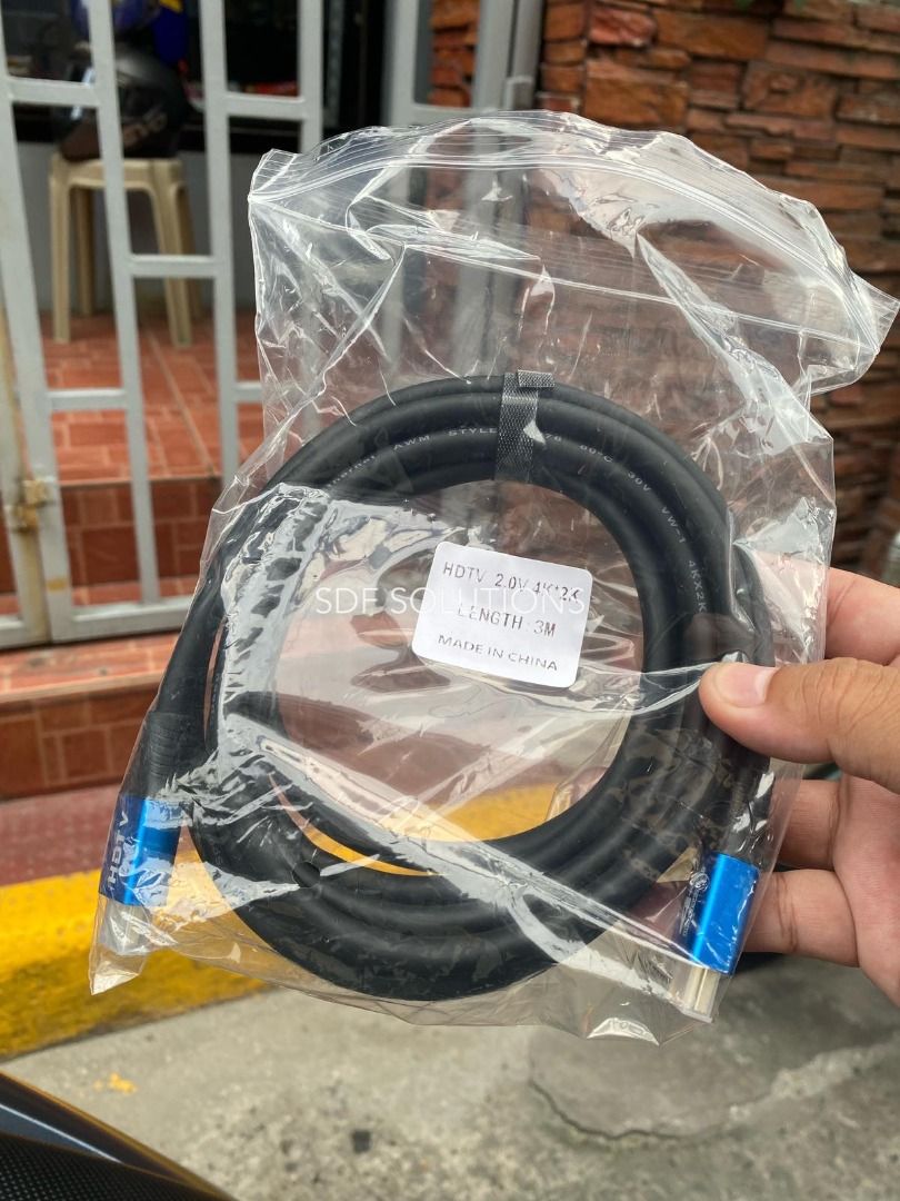 HDMI Cable 4K HDMI 2.0 High Speed 3M (Category: Chargers & Cables) located in Manila. Submitted by sdfsolutions (Listing ID 1321167432, Image 2). Description: High Speed HDMI Cable 3D, Ultra HD 4K x 2K with Ethernet Metal Case Nylon Mesh Gold Plated Compatible for Laptop, Blu-Ray player, Xbox 360, PlayStation 3, HD-DVD Transfer Rates of At Least 10.2 Gbps / 340 MHz, HDCP Compliant Support Ethernet, 3D, Ultra HD 4K x 2K, and Audio Return Channel,1
