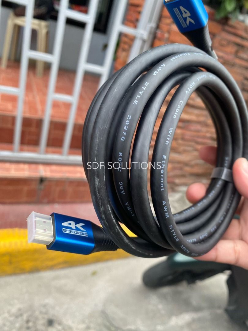 HDMI Cable 4K HDMI 2.0 High Speed 3M (Category: Chargers & Cables) located in Manila. Submitted by sdfsolutions (Listing ID 1321167432, Image 3). Description: High Speed HDMI Cable 3D, Ultra HD 4K x 2K with Ethernet Metal Case Nylon Mesh Gold Plated Compatible for Laptop, Blu-Ray player, Xbox 360, PlayStation 3, HD-DVD Transfer Rates of At Least 10.2 Gbps / 340 MHz, HDCP Compliant Support Ethernet, 3D, Ultra HD 4K x 2K, and Audio Return Channel,1