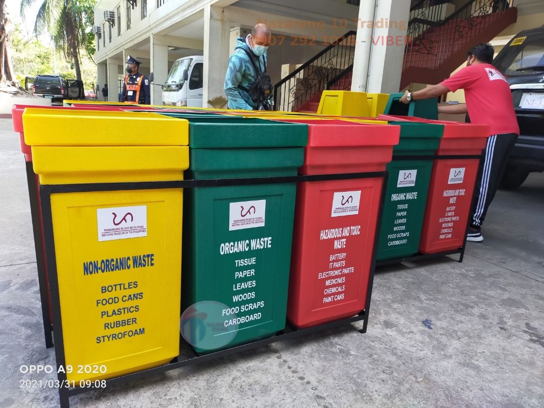 Hooded trash bin segregation 502, Furniture & Home Living, Cleaning ...