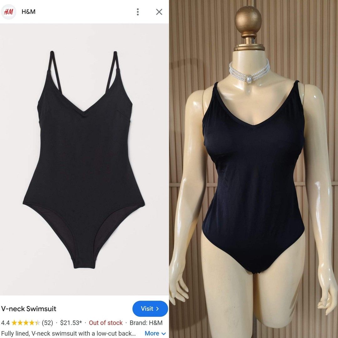 H&m v neck swimsuit discount