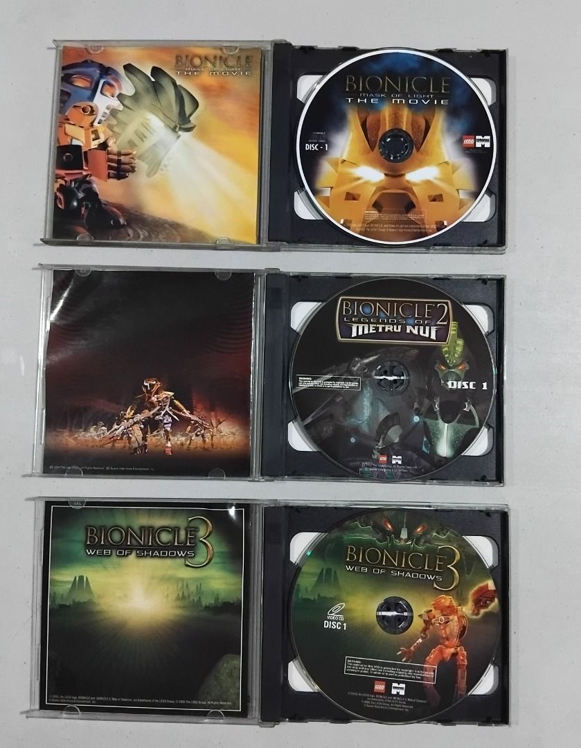 Lego Bionicle VCD (video cd) set - Mask of Light The Movie, Legends of ...