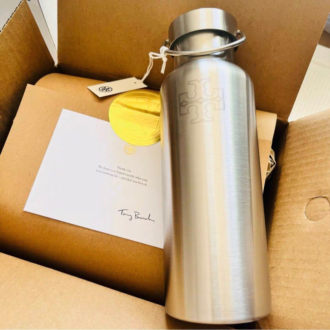 Limited Edition Tory Burch Stainless Steel Thermos Flask Water Bottle