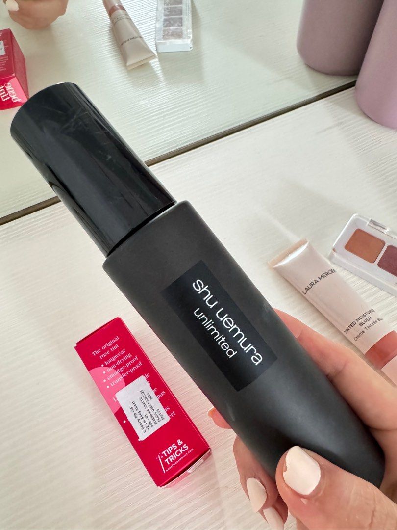 Make up items (Category: Makeup) located in Singapore. Submitted by ssthor (Listing ID 1321192513, Image 2). Description: 1. Benetint 6ml (Brand New) $10 2. Shu Uemura unlimited make up fix mist (only use for a few time) $12 3. Laura Mercier tinted moisturiser blush (almost brand new) $20 4. Natasha Dedona eye shadow (almost brand new) $15 .