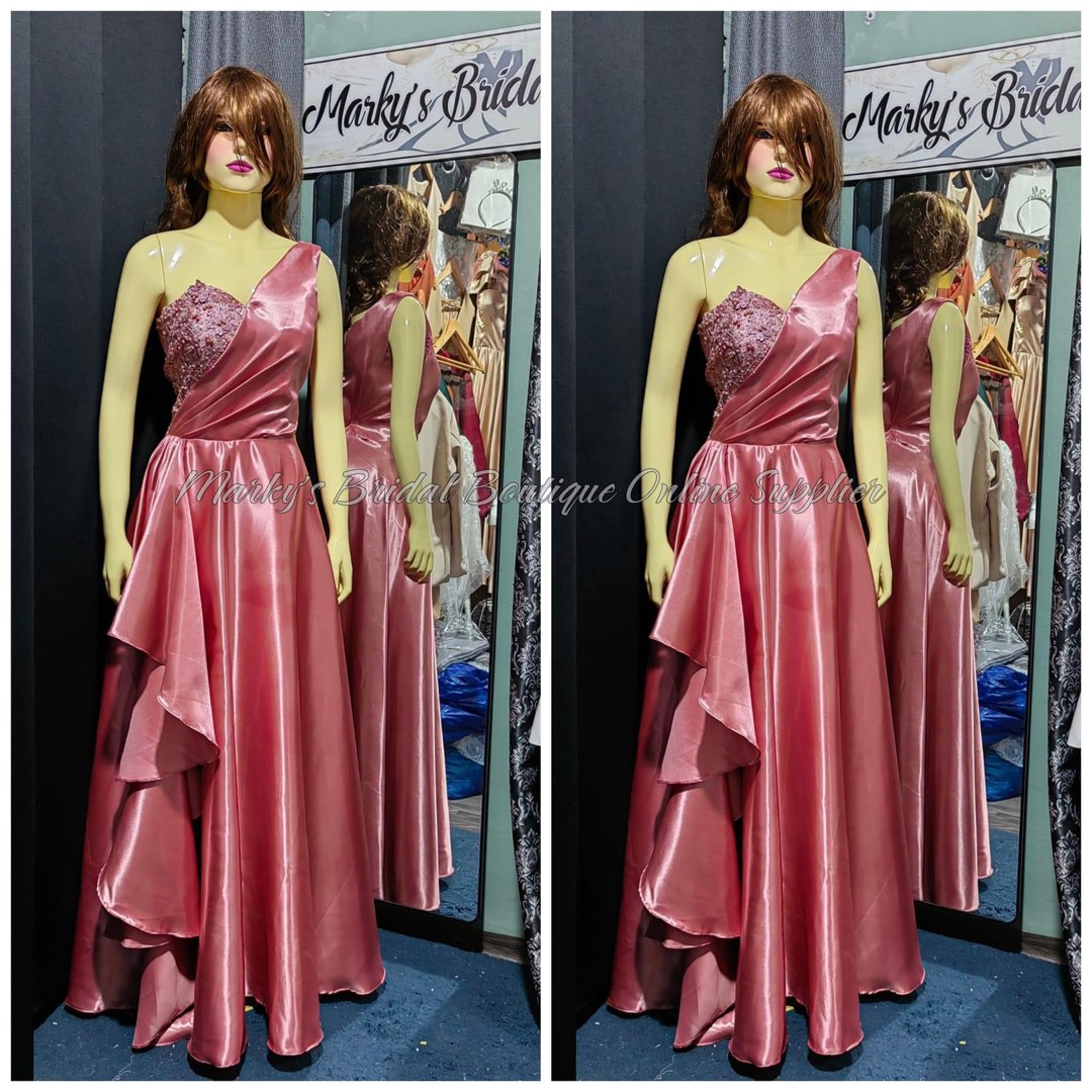 Rose silk gown discount