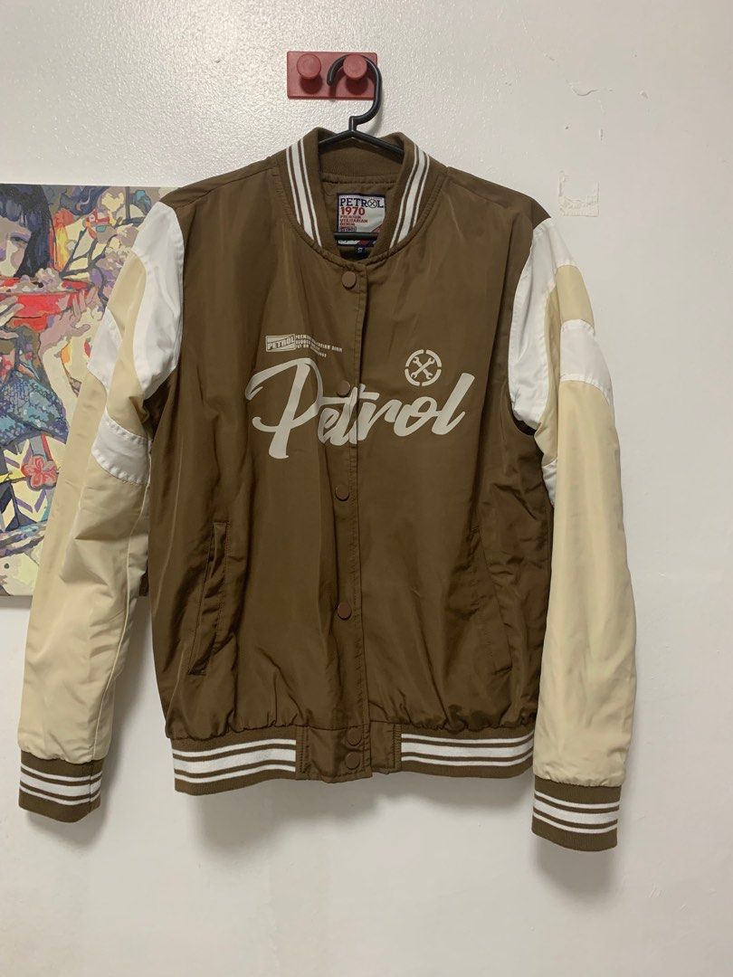 PETROL Brown Varsity Jacket Style (Ladies) (Category: Coats, Jackets and Outerwear) located in Quezon City. Submitted by 0cakes (Listing ID 1321233318, Image 1). Description: Only used it ~5 times no flaws! size: s.