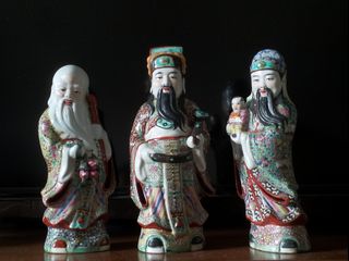 中国古玩　白磁福禄寿人物置物 Fu lu shou 福禄寿” For Sale | Vintage Collectibles
