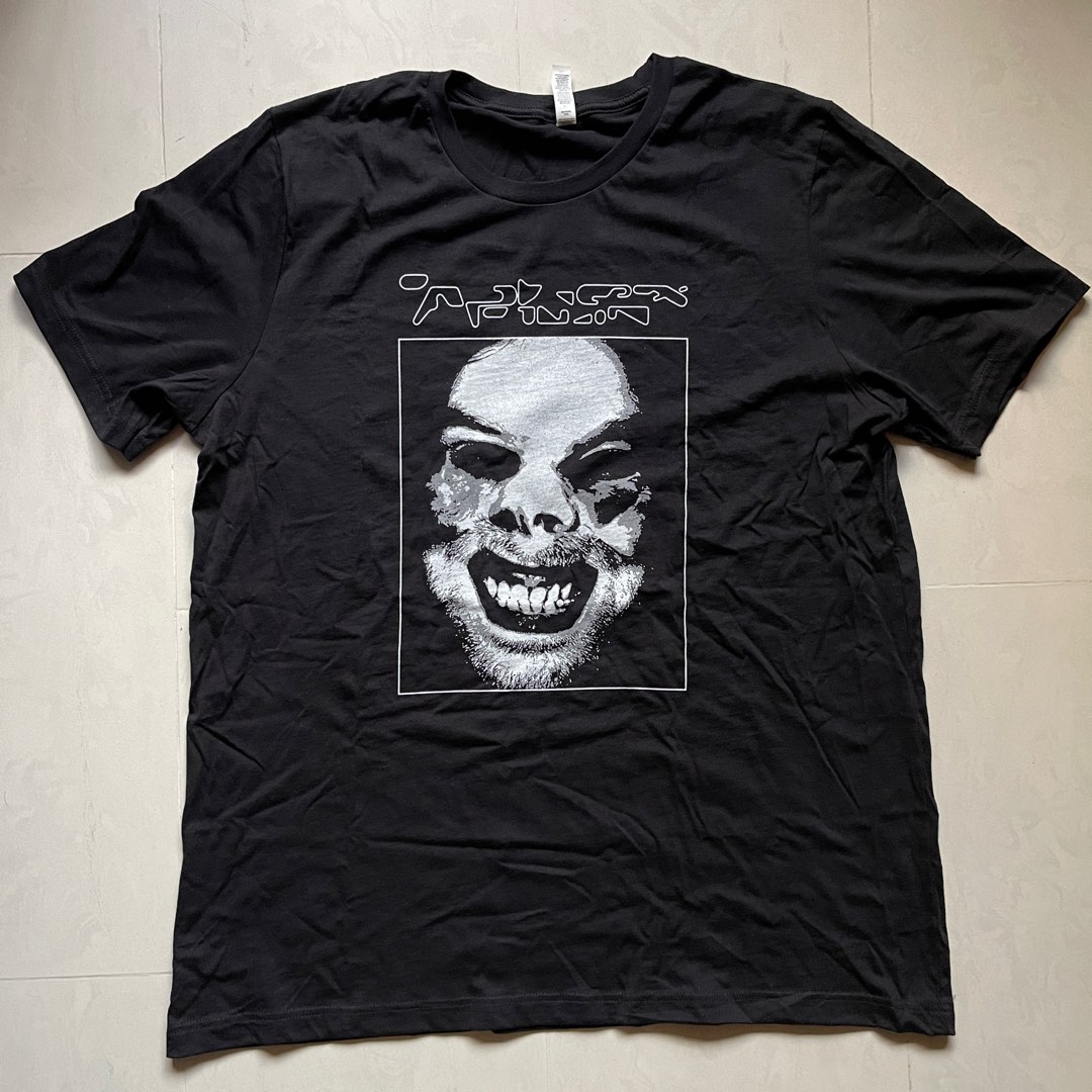 Aphex Twin 黒 Tシャツ アーティストオフィシャル aphex twin Tシャツ 半袖 黒 90年代 ロック パンク バンド