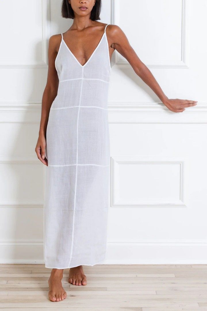 Sheer linen dress cheap