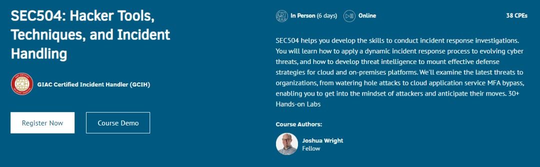 SANS GIAC GCIH SEC504 sec 504 training material textbook incident 