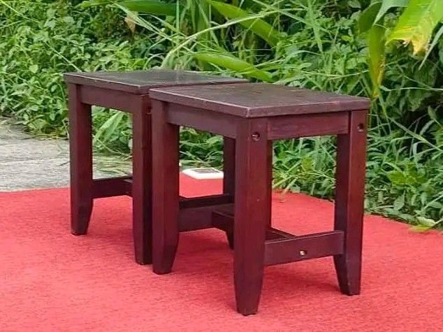 Side Table / Wooden Stool 16”L x 13”W x 17”H Php 4,200 for 2 Php 8,900 for 6 Solid wood In good condition (Category: Chairs) located in Valenzuela. Submitted by princeraya55649 (Listing ID 1321230049, Image 2). Description: Side Table / Wooden Stool 16”L x 13”W x 17”H Php 4,200 for 2 Php 8,900 for 6 Solid wood In good condition.