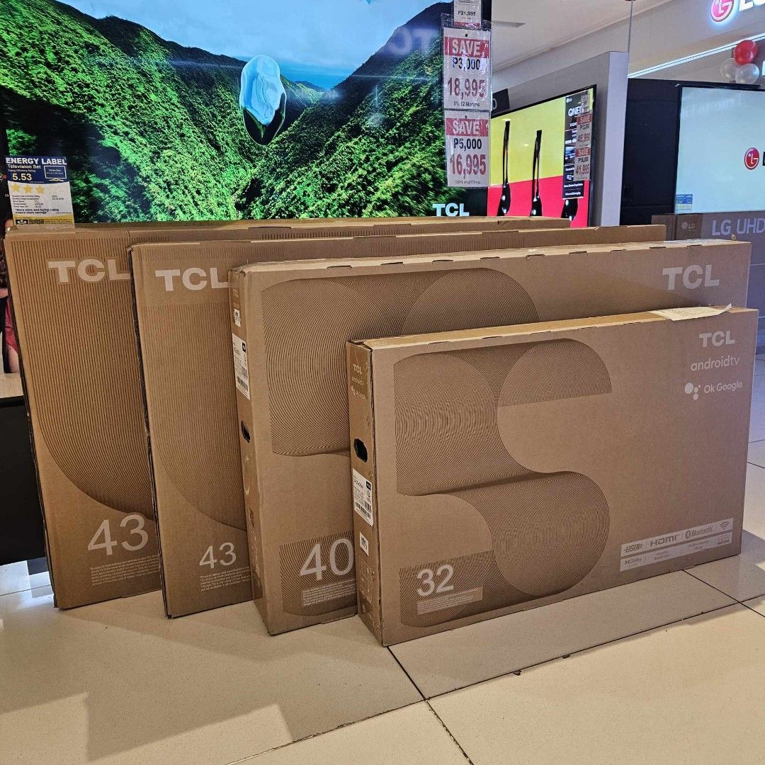 TCL SMART/ANDROID TV, 4K UHD QLED AND GOOGLE TV (Category: TV) located in Manila. Submitted by chuck_claros (Listing ID 1321137806, Image 1). Description: TCL SMART/ANDROID TV (4K/UHD/QLED AND GOOGLE) ▫️For inquiries Please call or text 0947-567-3860 (SMART) 0956-274-6023 (GLOBE) Look for Chuck Thank you 🙏🏻😇 ☑️BRAND NEW FACTORY SEALED UNIT WITH OFFICIAL SALES INVOICE AND WARRANTY 🔻SALE!!! SALE!!! SALE!!!🔻 🔻!!! DISCOUNTED PRICE !!!🔻 ◽(SMART