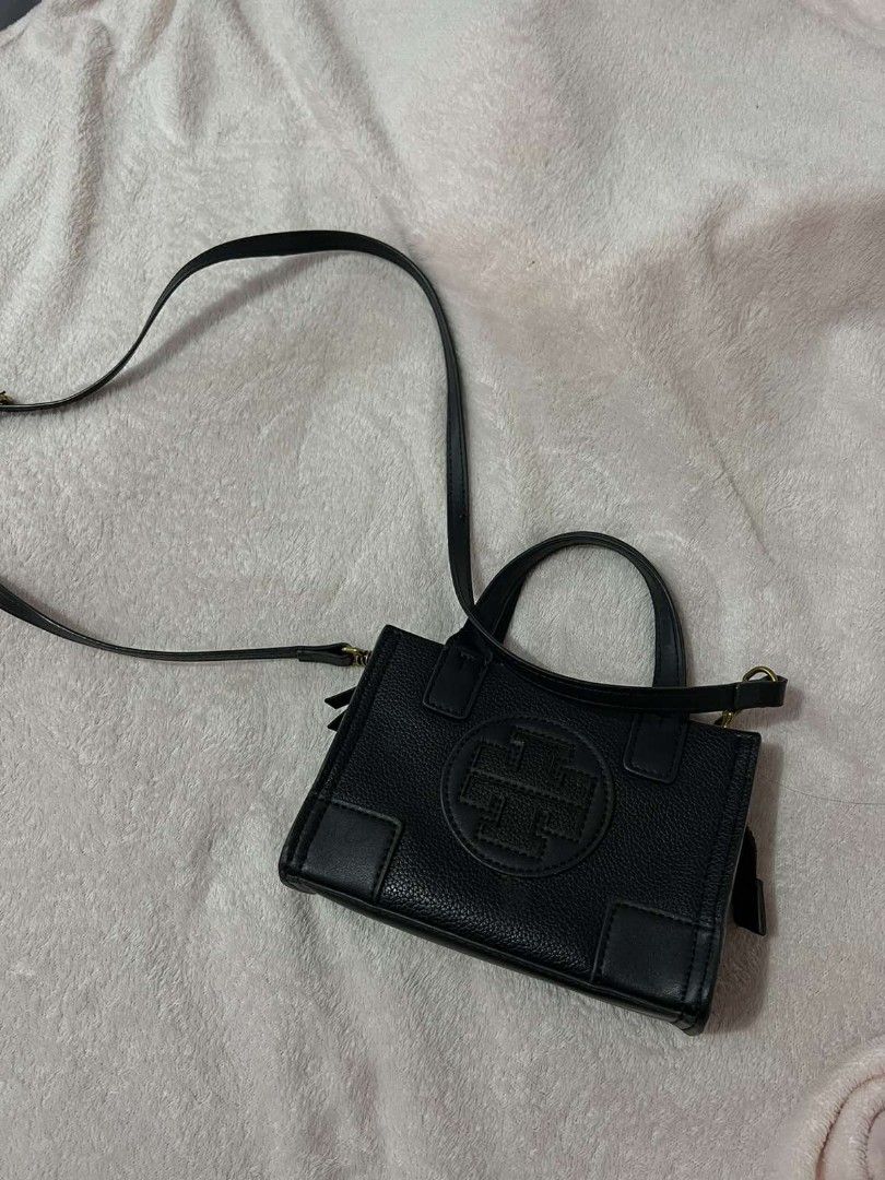 Tory Burch Ella Micro Tote (Category: Luxury Bags & Wallets) located in Angeles City. Submitted by lizettejaime (Listing ID 1321291966, Image 3). Description: can't vouch for the authenticity as this was only given to me as a gift last 2022. No flaws! Like new. Just needs cleaning inside. Leather still looks good. Comes with strap, gold hardware still nice and pristine condition. Rfs: decluttering.